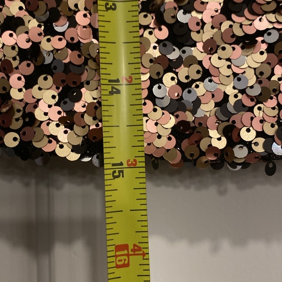 FREE PEOPLE - NWT - skirt: bronze lined sequined w front slit & rear zipper - 12 - Picture 8 of 16